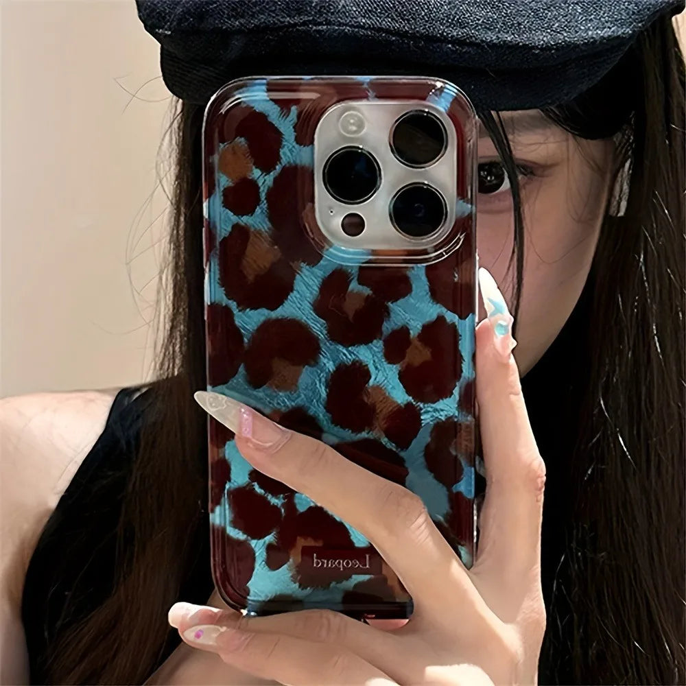 Leopard Print Soft Phone Case for iPhone – Fashion Smudge Pattern Protective Cover (iPhone 17 / 16 / 15 / 14 / 13 / 12 / 11 / X / XR / XS / 7 / 8 Plus)